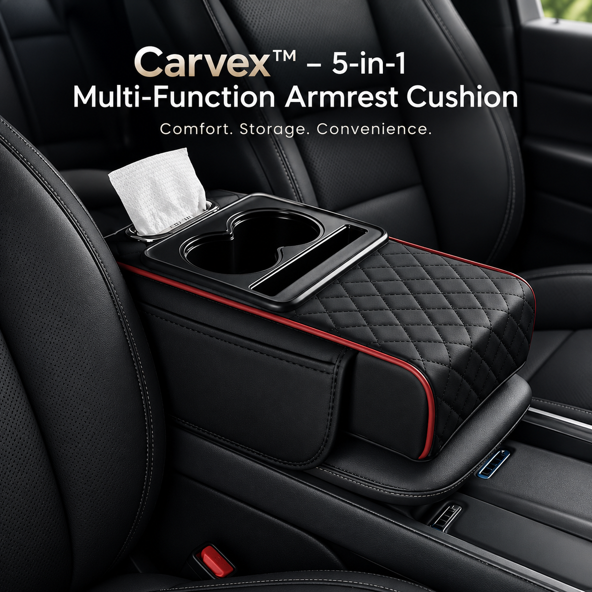 Carvex™ – 5-in-1 Multi-Function Armrest Cushion