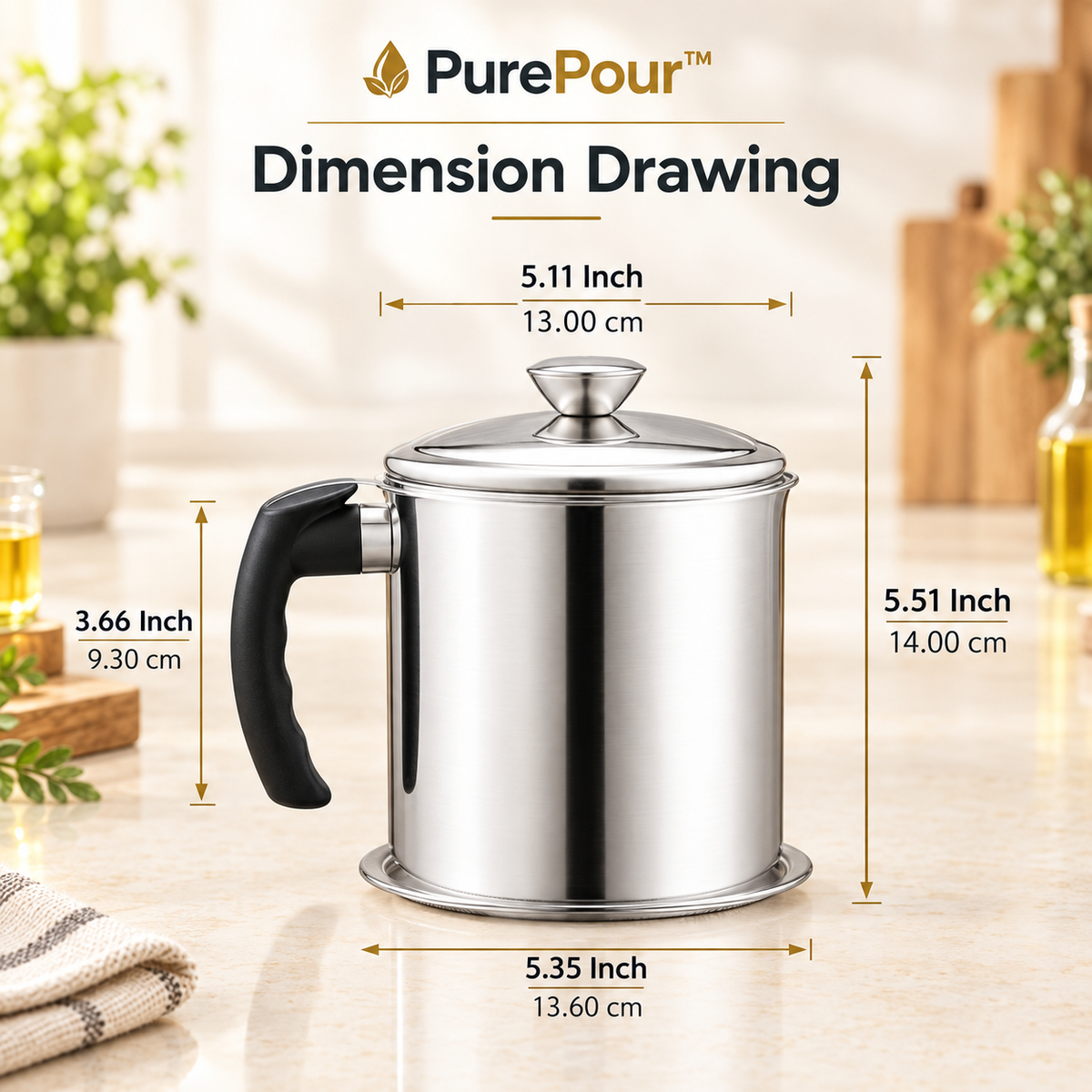 PurePour™ Stainless Steel Oil Filter Pot